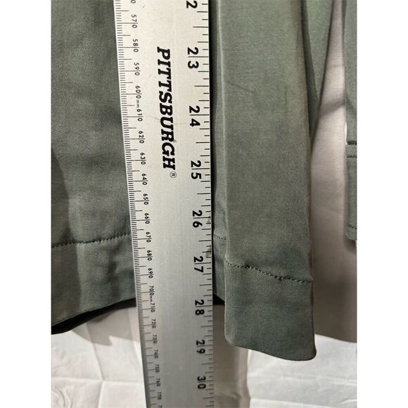 Soft Surroundings Green Tencel Cotton blend Roll Tab Sleeves Button Down Top XL - Picture 6 of 10